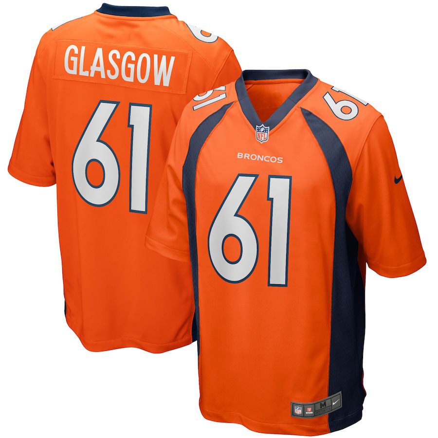 Men Denver Broncos #61 Graham Glasgow Nike Orange Game Player NFL Jersey->denver broncos->NFL Jersey